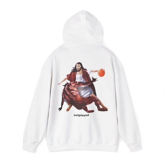 "Outplayed" Christian backprint hoodie by Holy Drip
