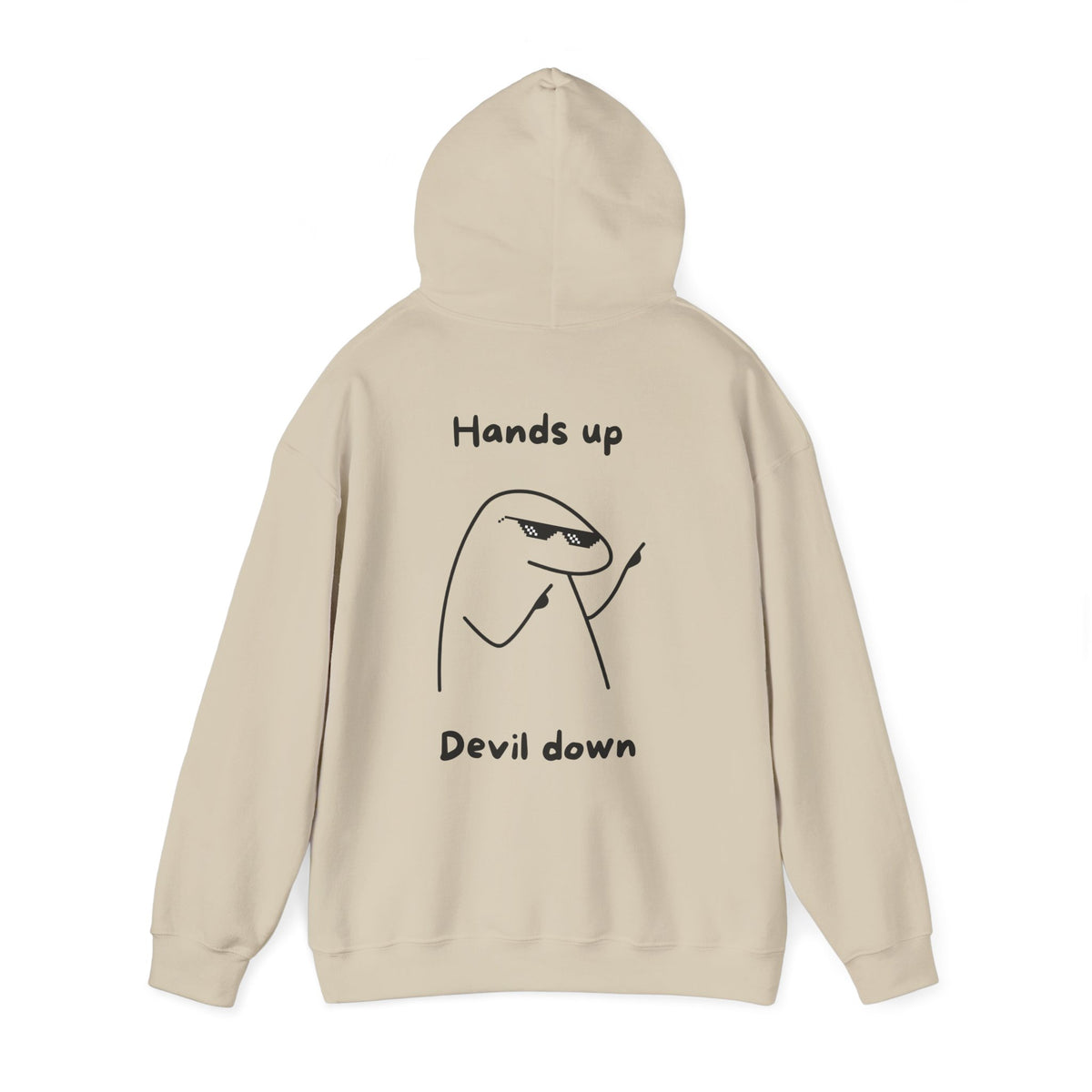 "Hands Up – Devil Down" Christian backprint hoodie by Holy Drip