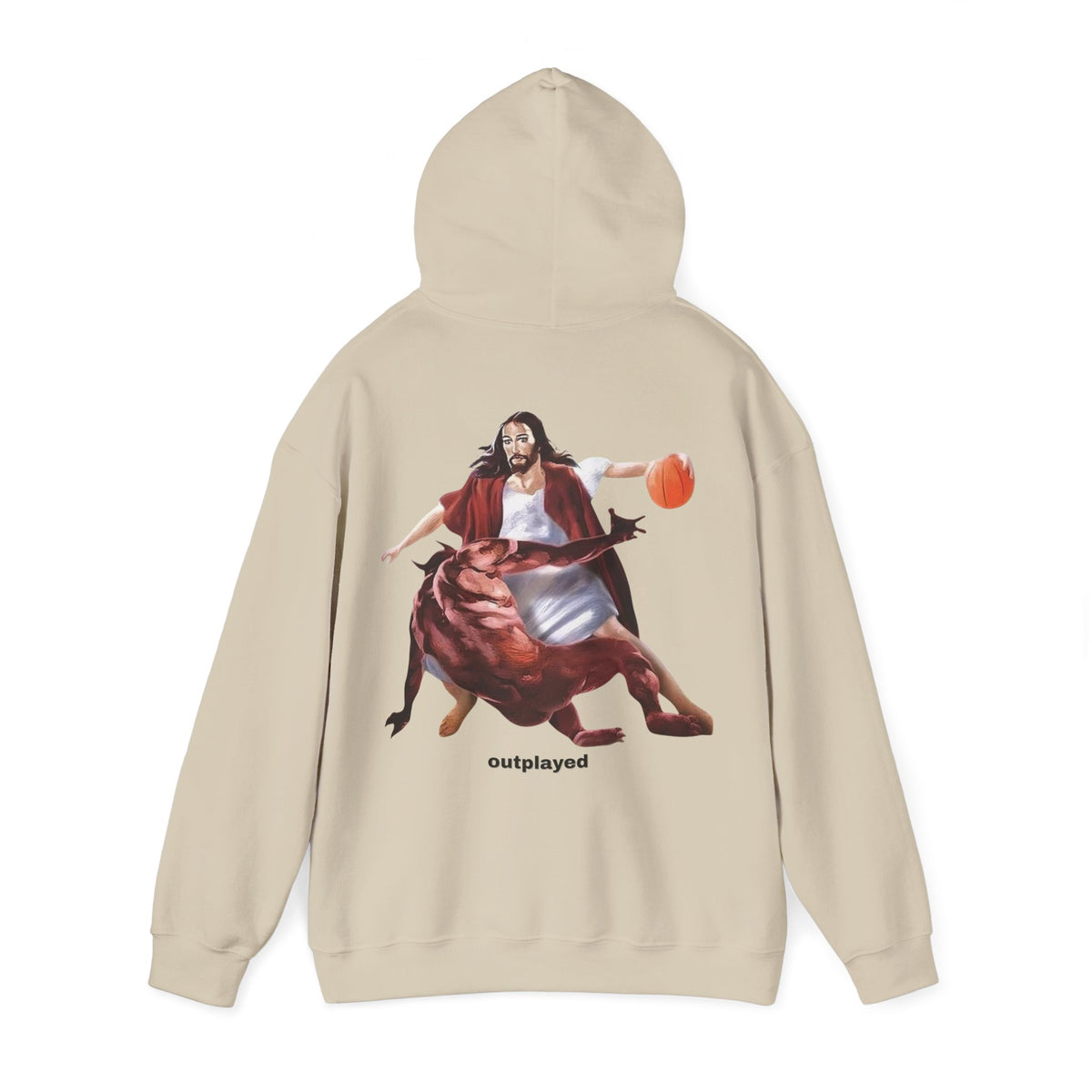 "Outplayed" Christian backprint hoodie by Holy Drip