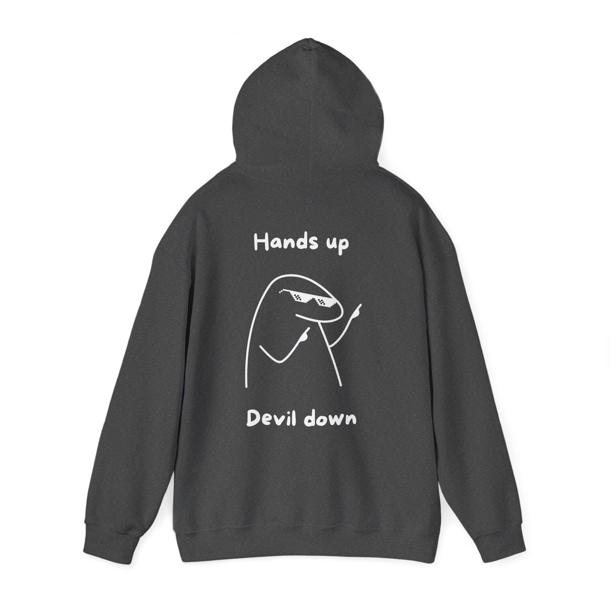 "Hands Up – Devil Down" Christian backprint hoodie by Holy Drip