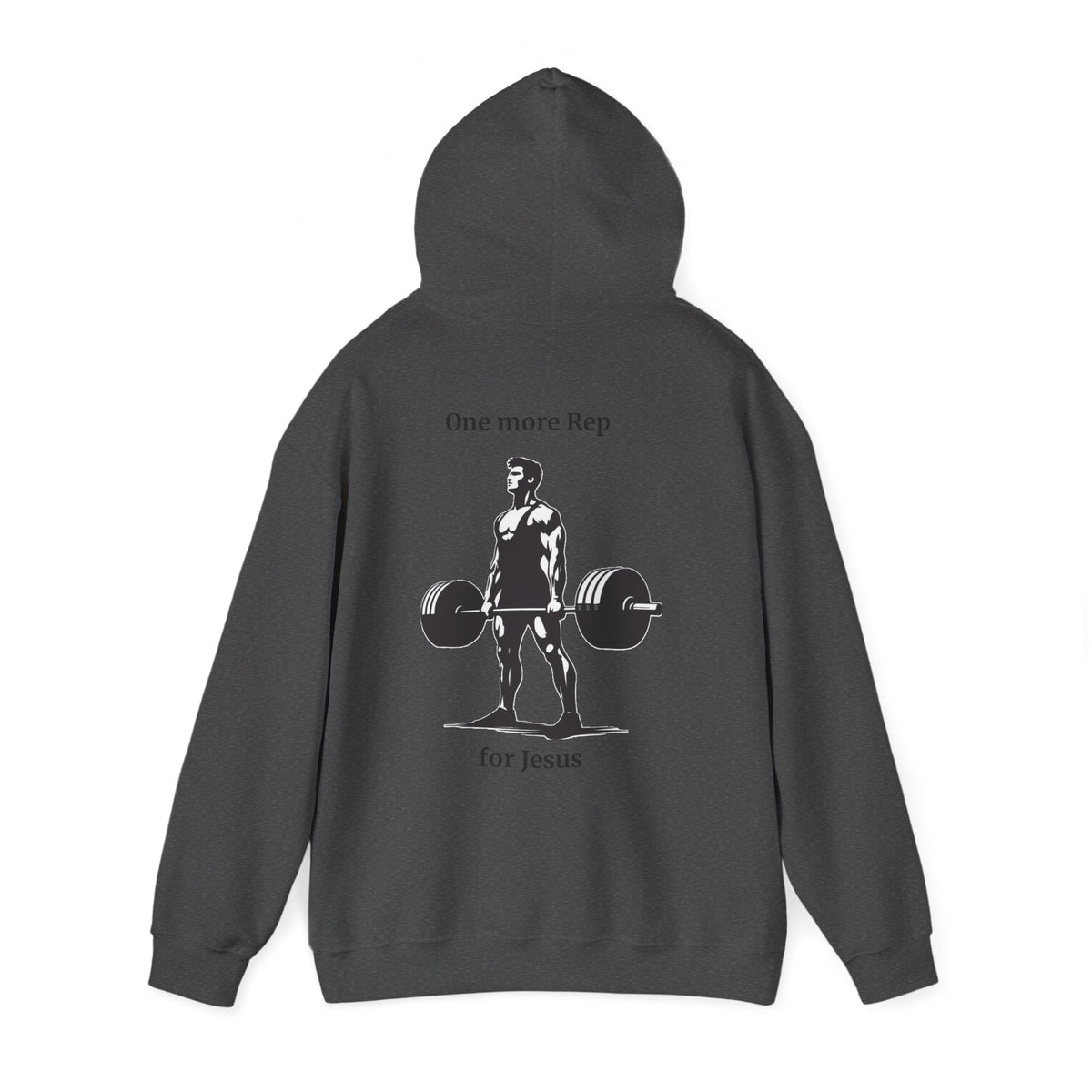 "One More Rep" Christian gym backprint hoodie by Holy Drip