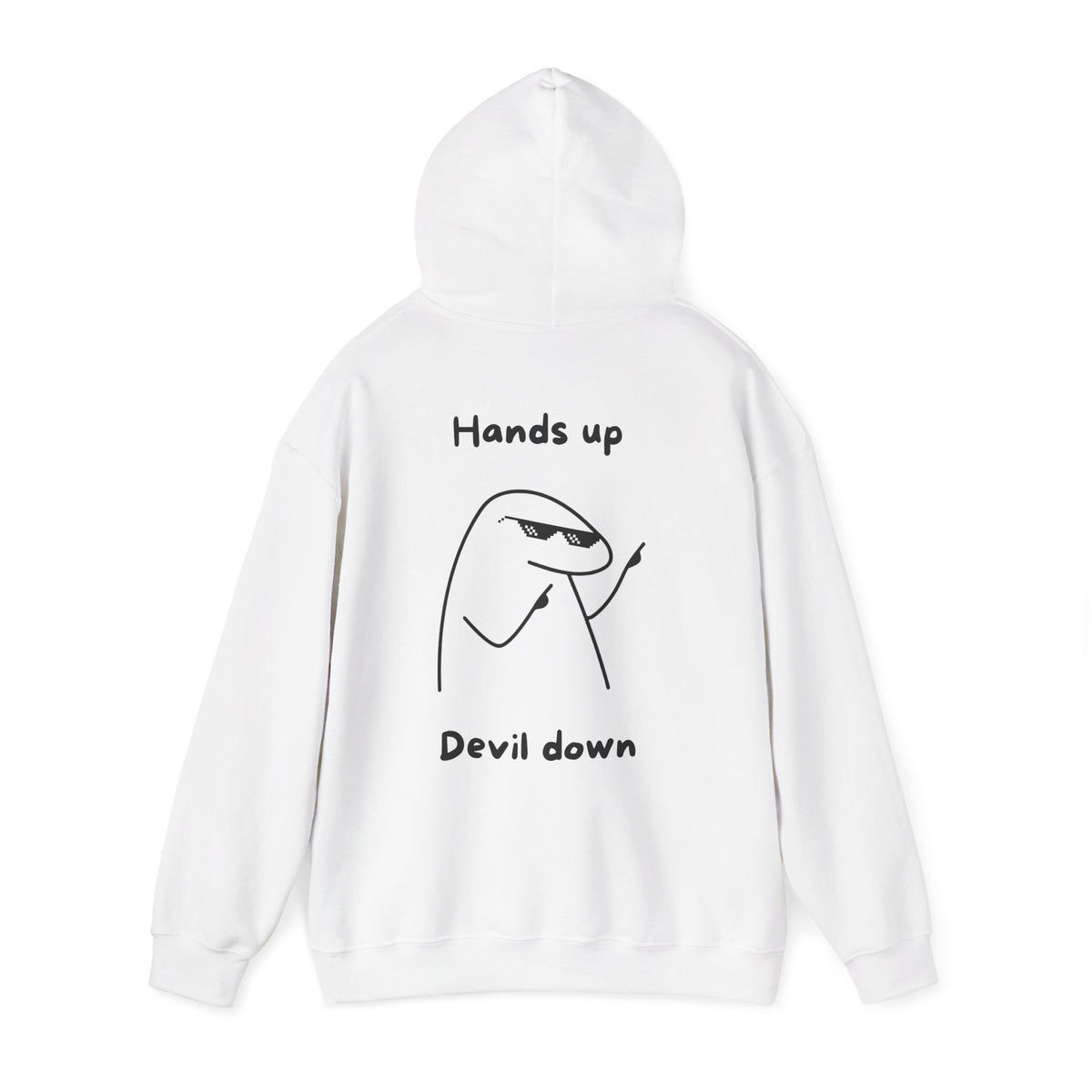 "Hands Up – Devil Down" Christian backprint hoodie by Holy Drip
