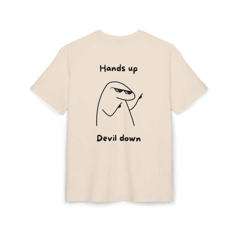 Hands Up, Devil Down Unisex Backprint T-Shirt